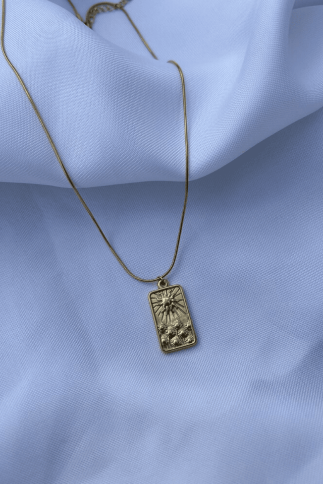 Ay Çiçeği Detaylı Plaka Model Kolye