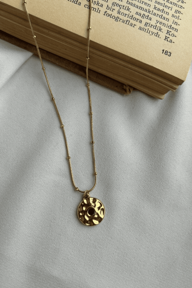 Yuvarlak Plaka Model Bohem Kolye