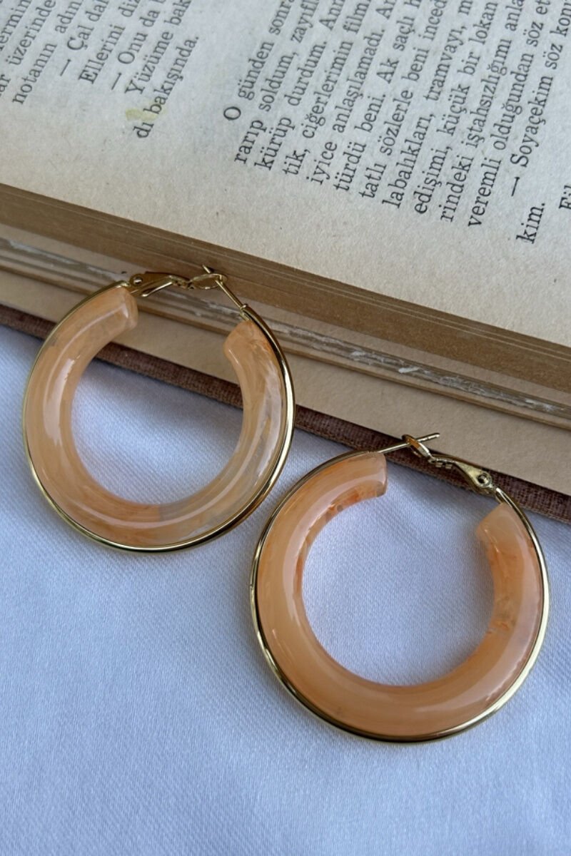 Turuncu Plaka Halka Küpe