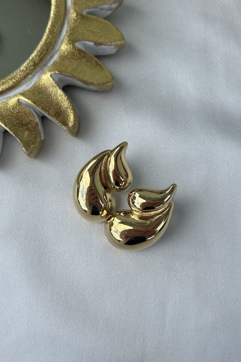 İkili Damla Model Tasarım Küpe