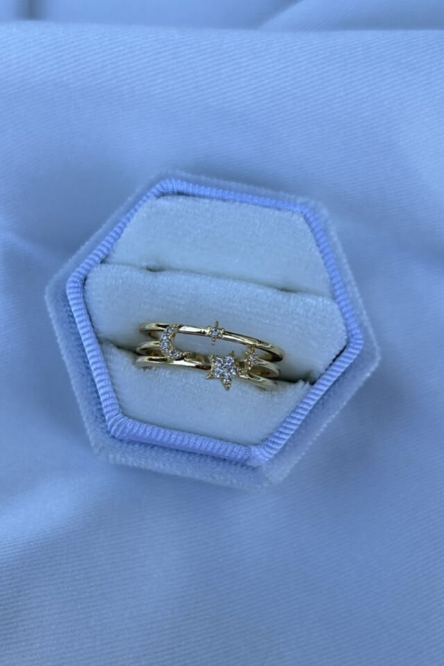 Ay ve Yıldız Detaylı Tasarım Yüzük