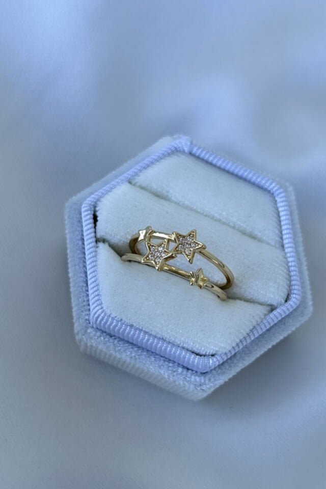 Çoklu Görümüm Yıldız Detaylı Tasarım Yüzük