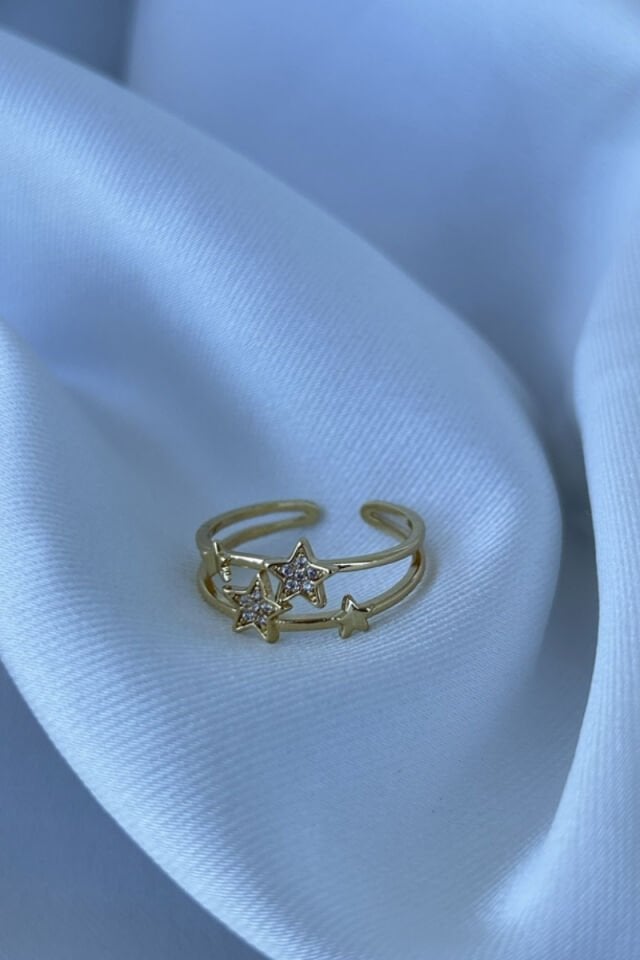 Çoklu Görümüm Yıldız Detaylı Tasarım Yüzük