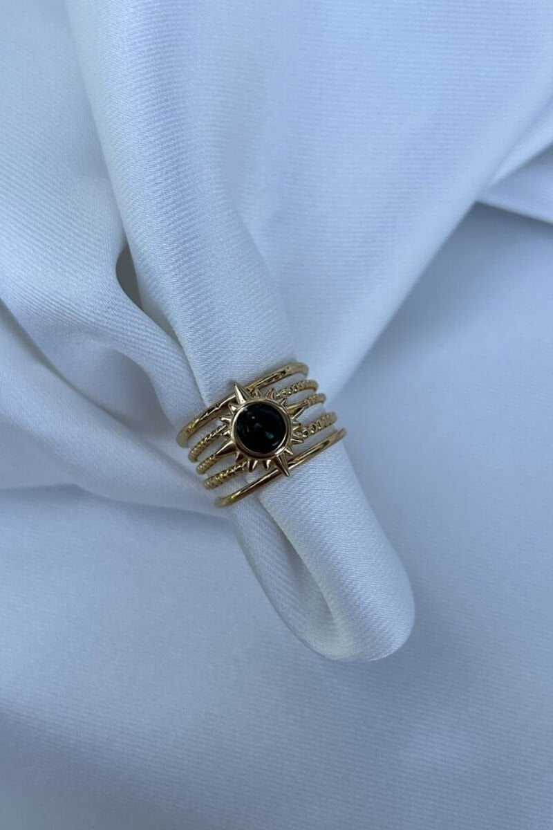 Yeşil Taş Güneş Model Çoklu Görünüm Yüzük