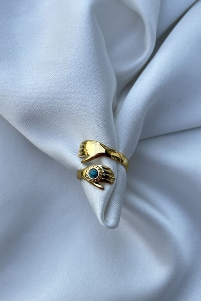 Firuze Taş Detaylı El Model Yüzük