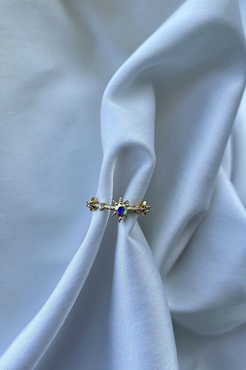 Sedefli Taş Tasarım Yüzük