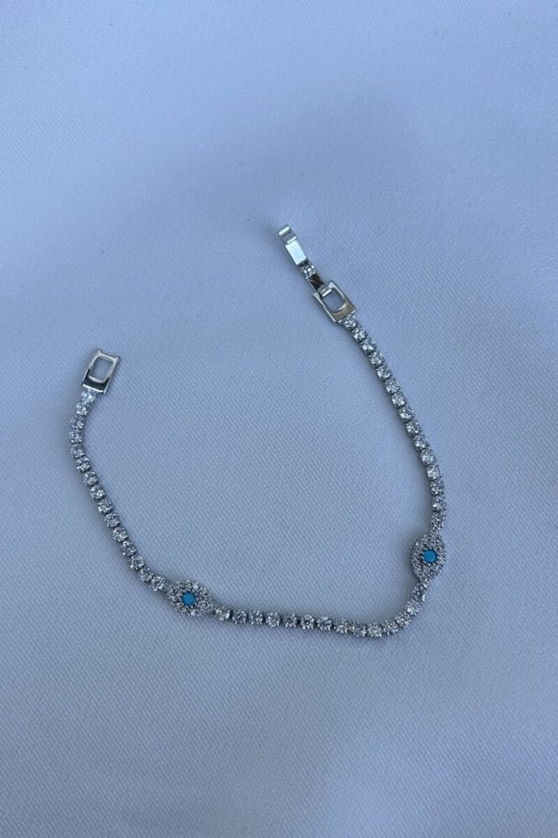 Göz Detaylı Su Yolu Model Bileklik (silver)