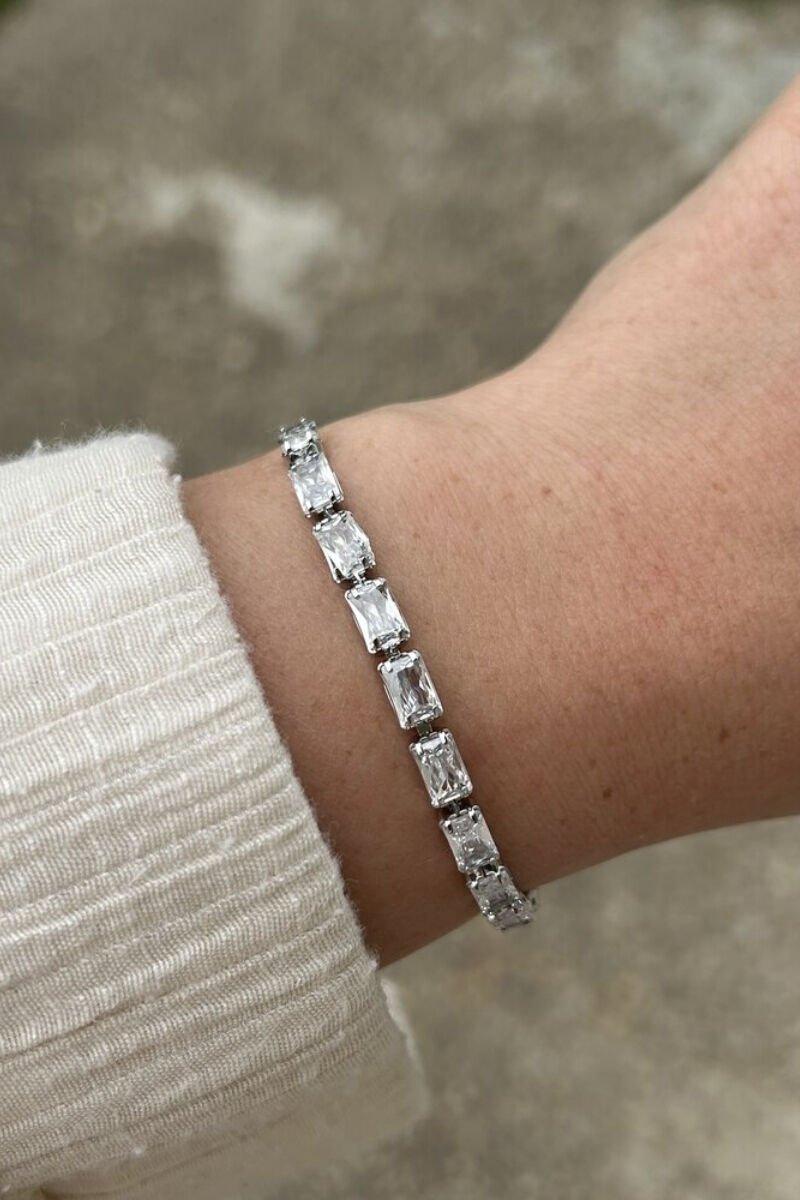Dikdörtgen Model Su Yolu Bileklik (silver)