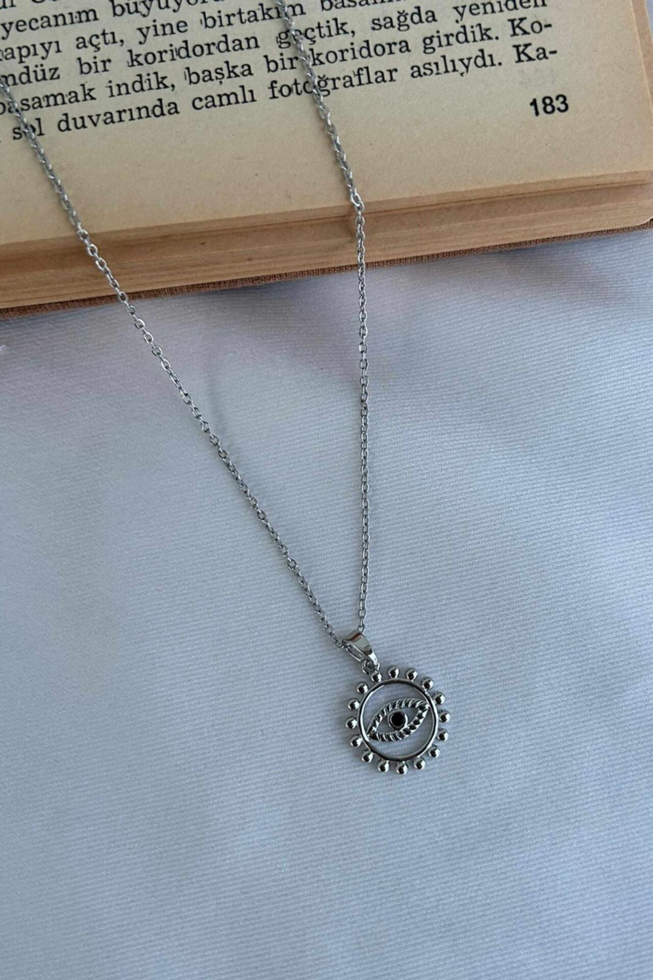 Göz Detaylı tasarım Model Kolye (silver)