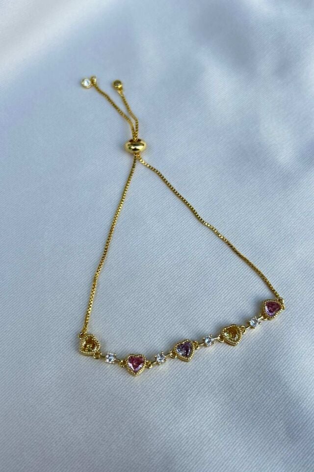 Renkli Kalp Model Bileklik