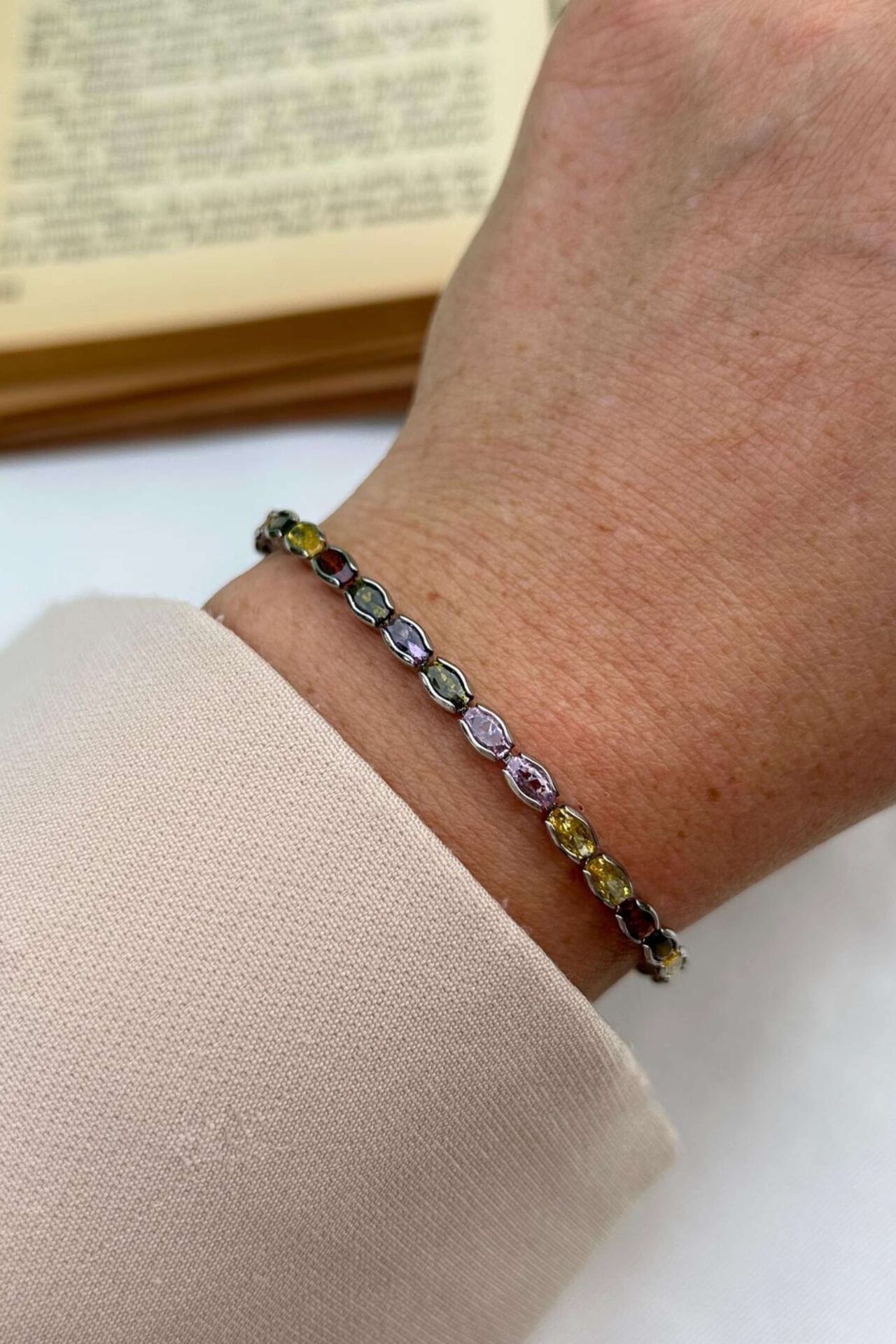 Renkli Taş Su Yolu Bileklik