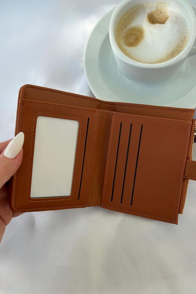 Vintage model desenli Kahverengi deri model cüzdan