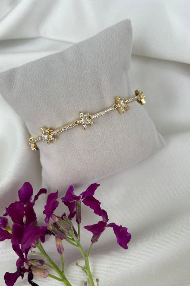 Taşlı Yıldız Model Tasarım Bileklik