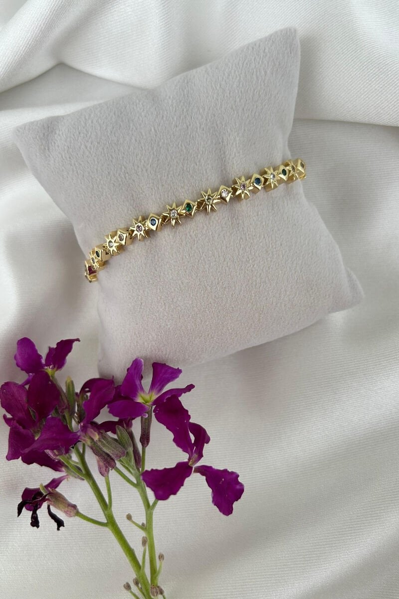 Renkli Kutup Yıldız Detaylı Tasarım Bileklik