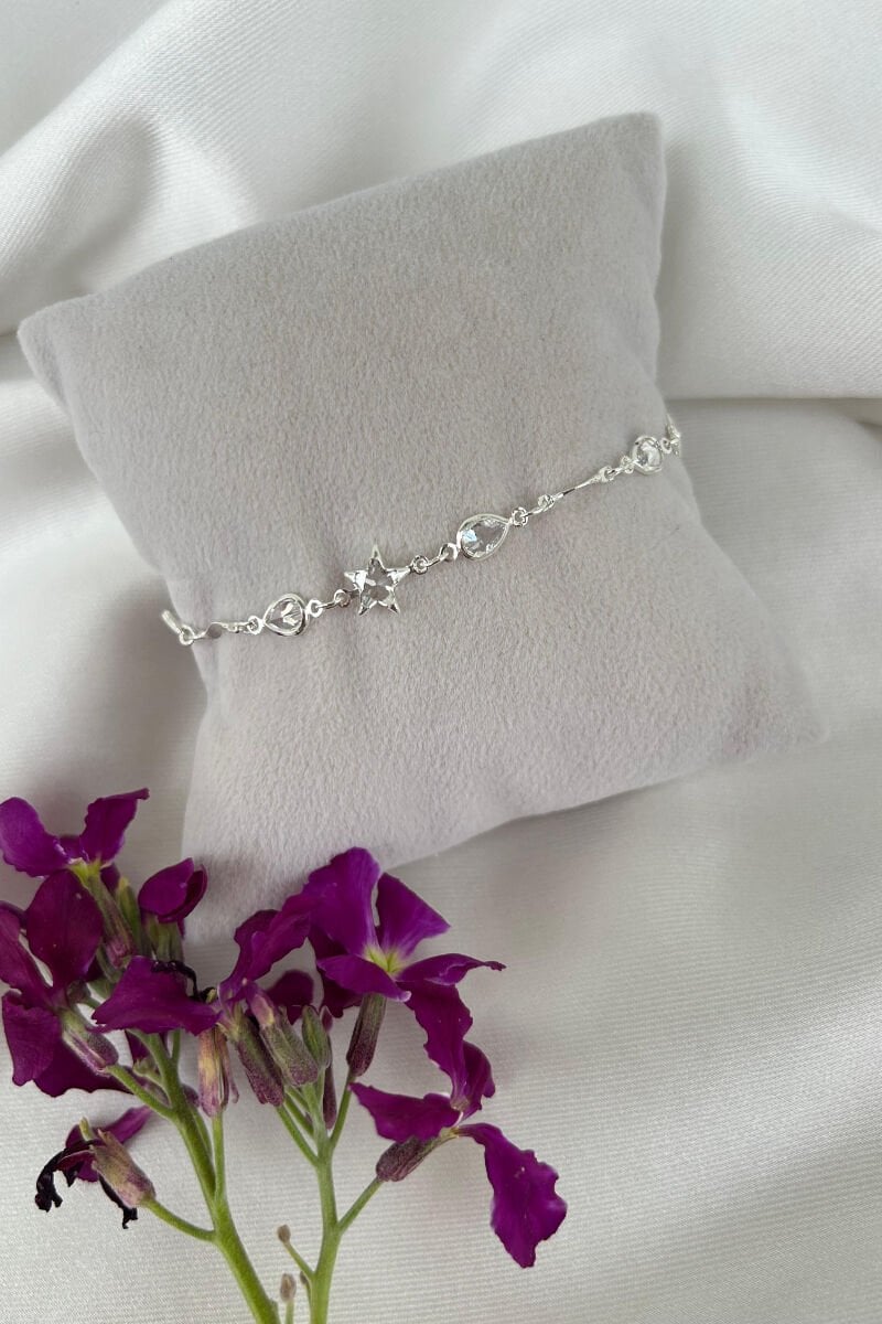 Kristal Taş Yıldız Detaylı Bileklik