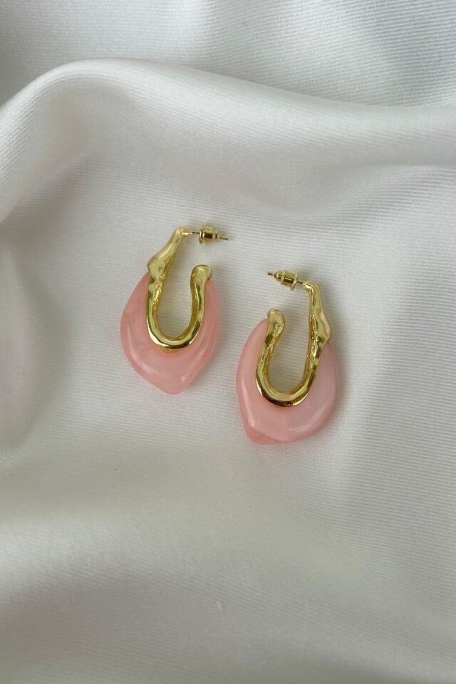 Pembe Kemik Model Tasarım Küpe