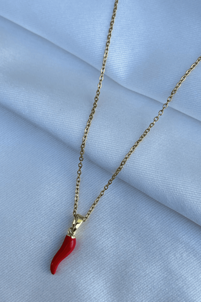 Kırmızı Biber Şans Kolye