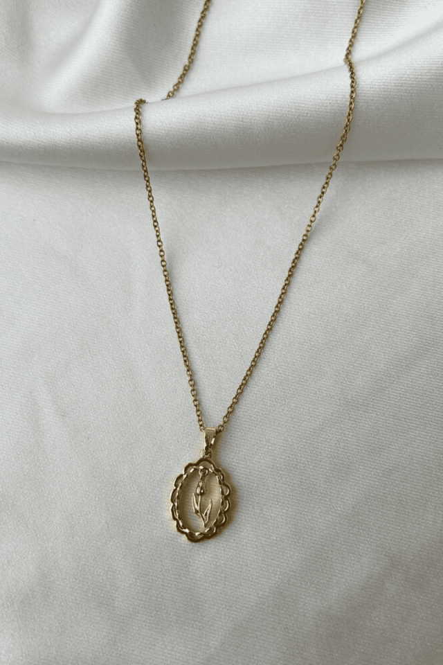 Lale Detaylı Vintage Kolye