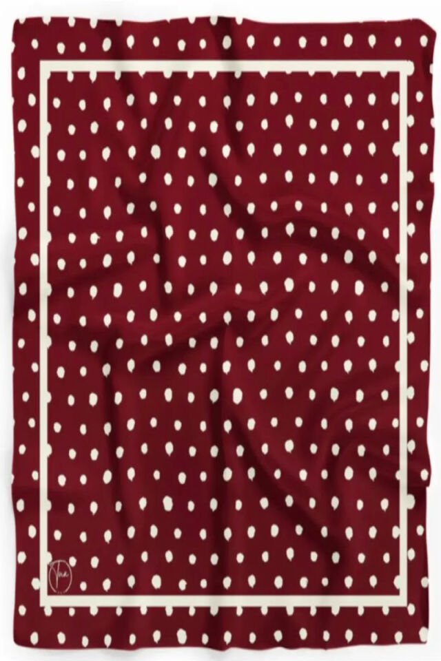 Bordo Puantiye Fular