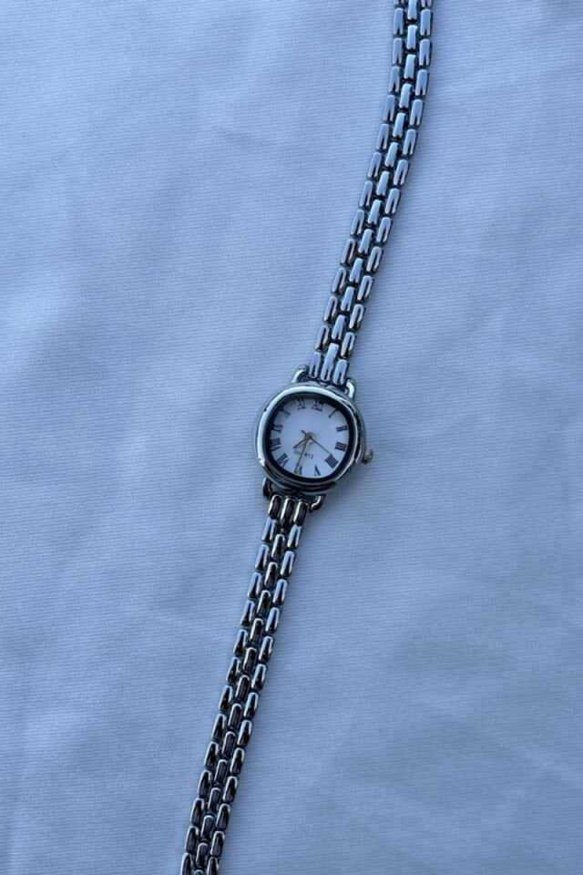 Yuvarlak Minimal Model Çelik Kordon Saat (silver)