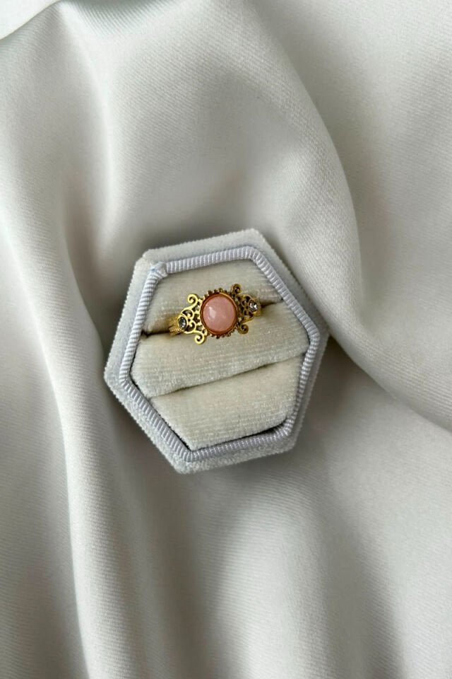 Pembe Taş Vintage Model Yüzük