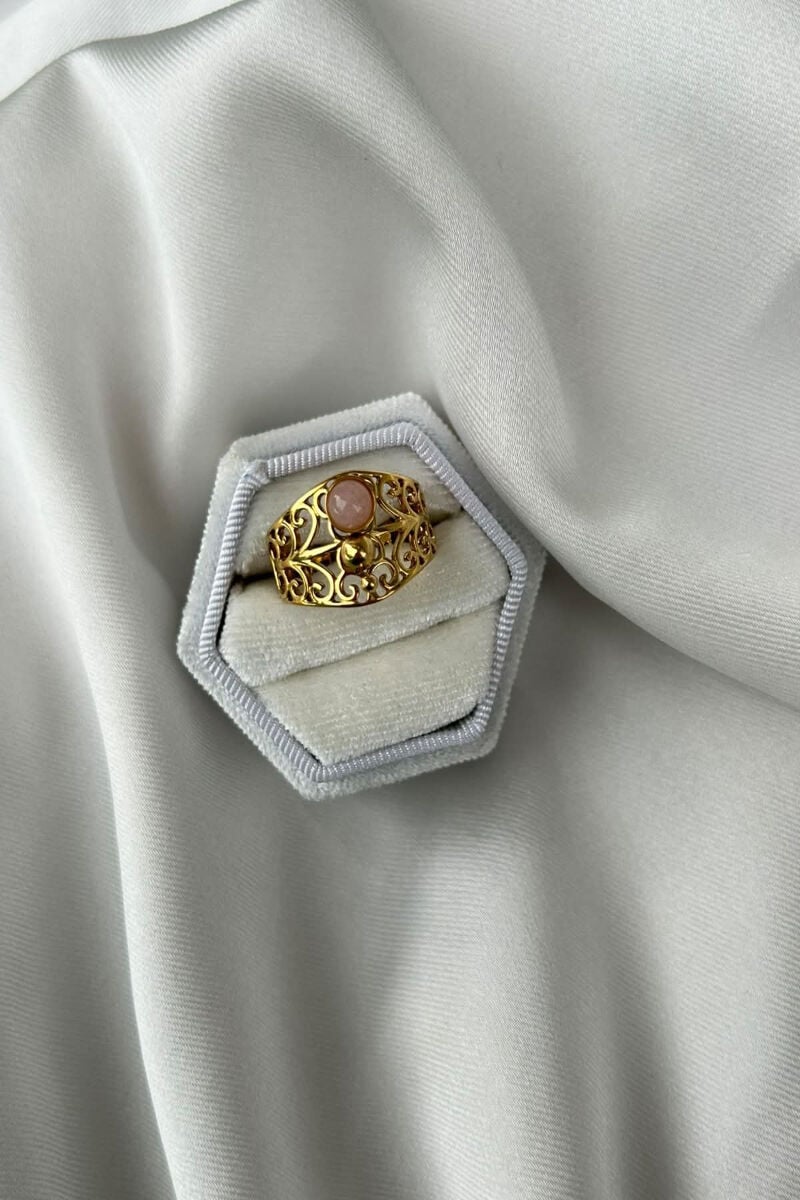 Pembe Taş Vintage Model Yüzük