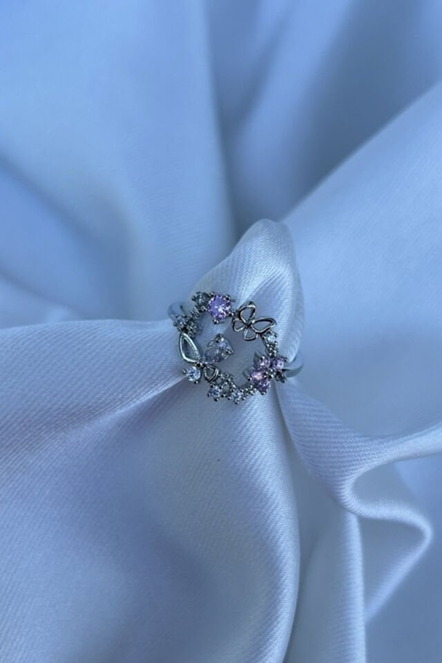 Kelebek Detaylı Tasarım Model Yüzük (silver)