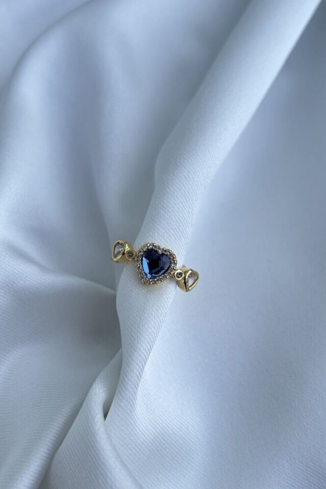 Mavi Kalp Detaylı Pandora Model Yüzük