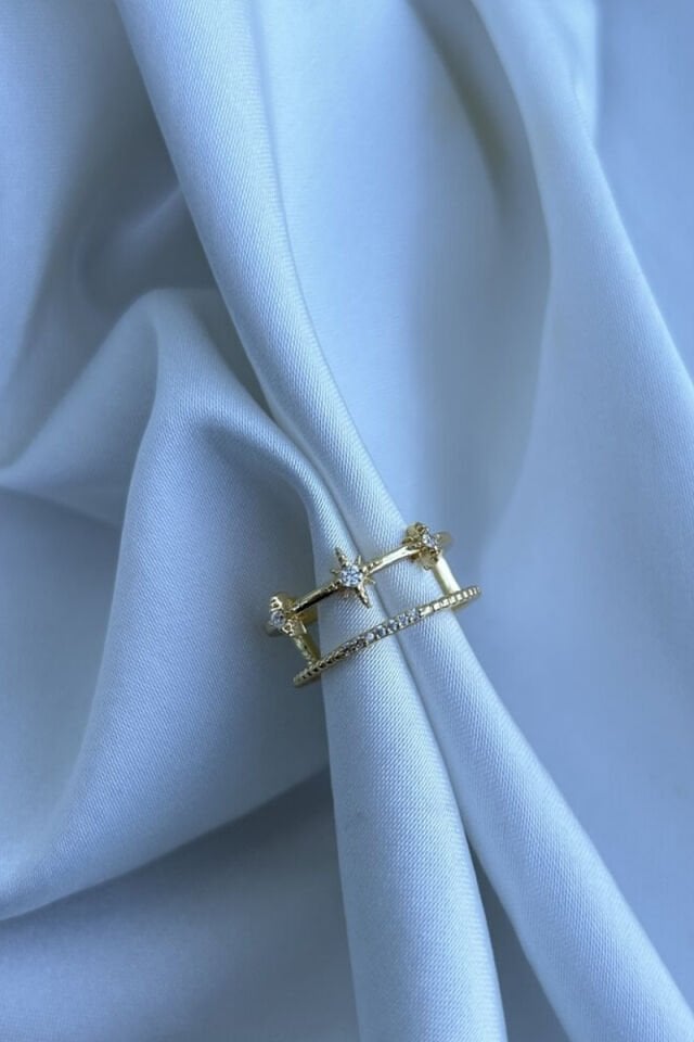 Kutup Yıldızı Detaylı İkili Yüzük