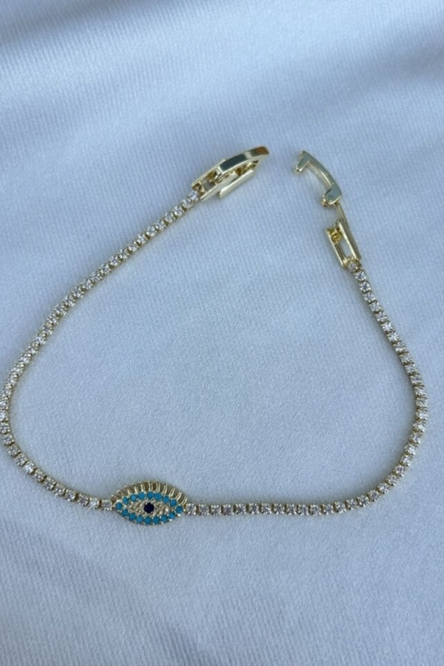 Göz Detaylı Su Yolu Bileklik (gold)