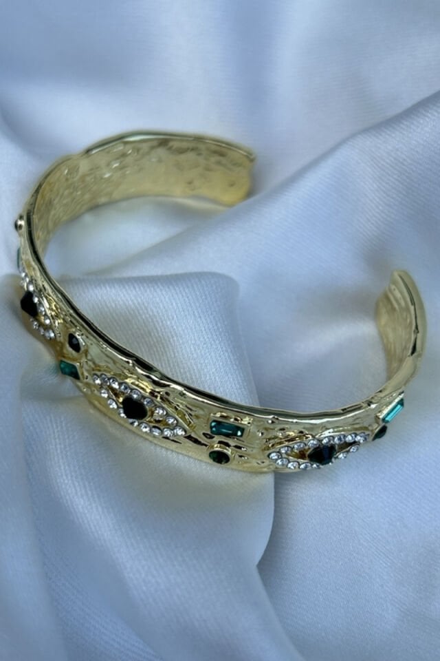 Yeşil Taş Göz Detaylı Tasarım Bileklik