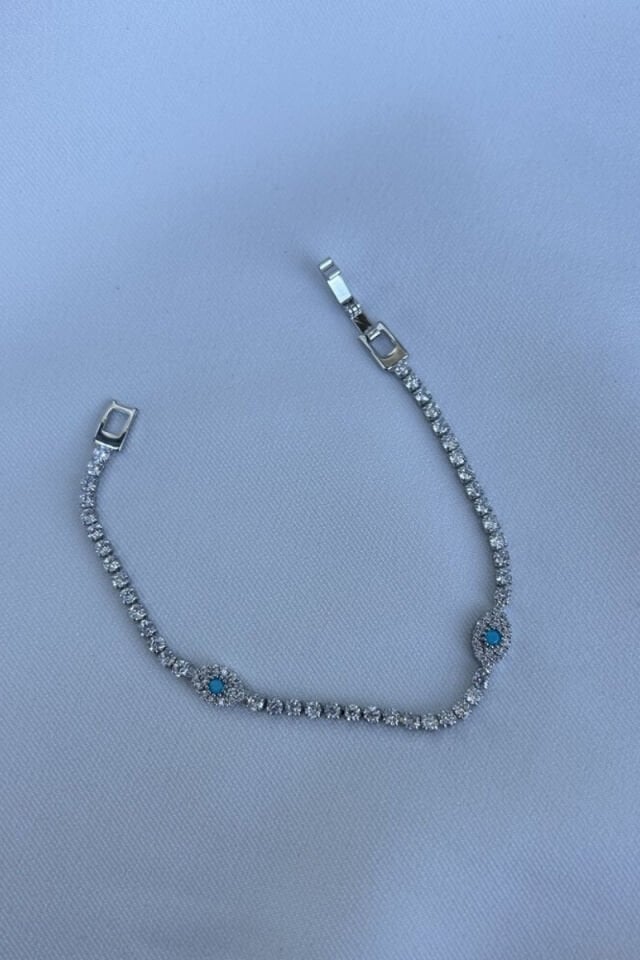 Göz Detaylı Su Yolu Model Bileklik (silver)