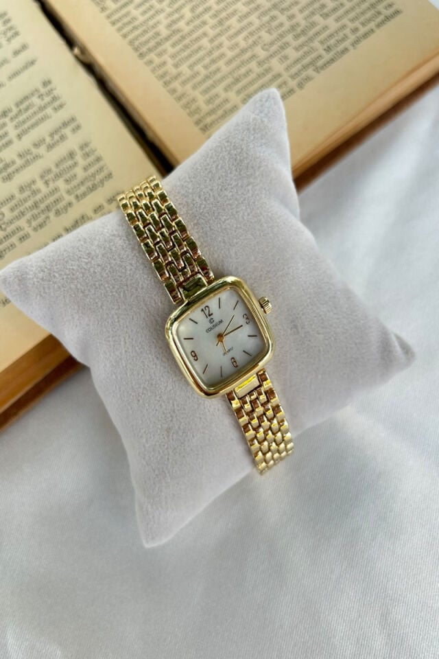 Kare Model Gold Metal Saat