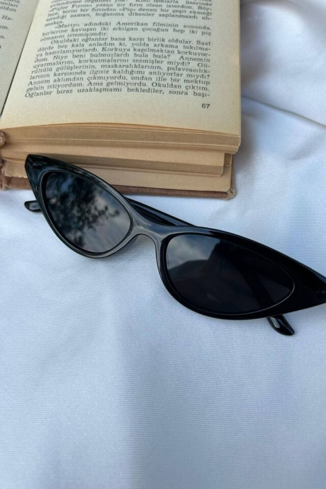 Vintage Kedi Gözü Model Siyah Gözlük