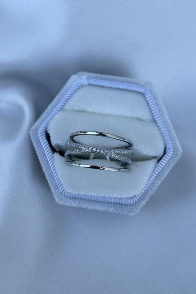 Üçlü Görünüm Tasarım Model Yüzük (silver)
