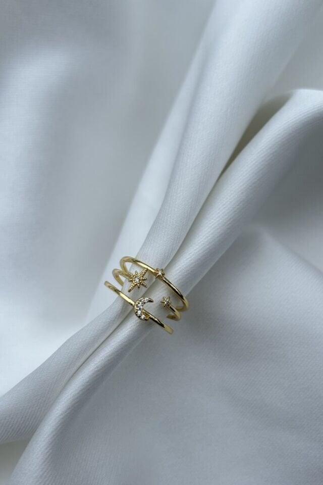 Ay Yıldız Tasarım Yüzük