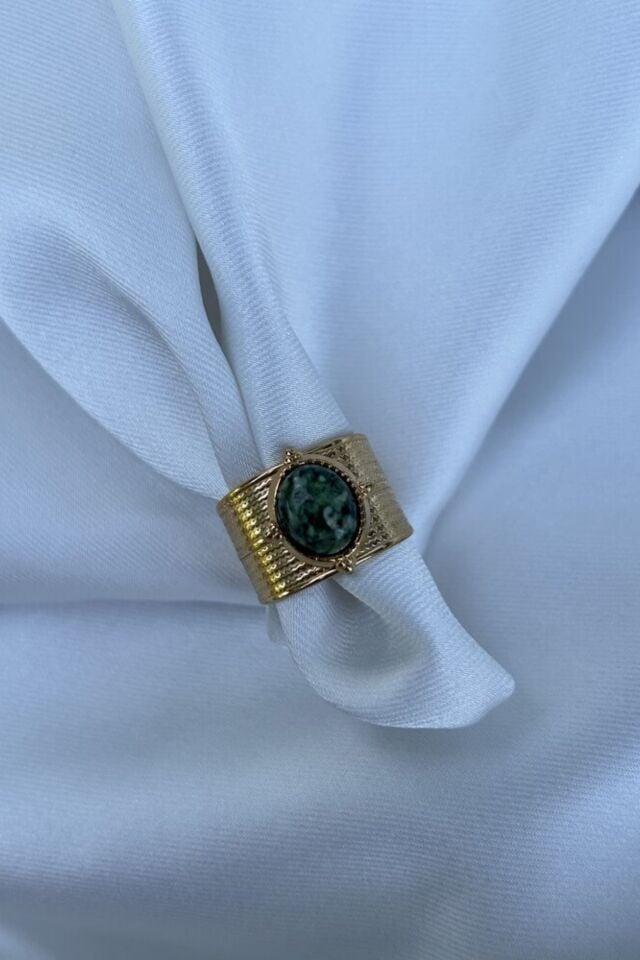 Labradorit Taş Kalın Model Yüzük