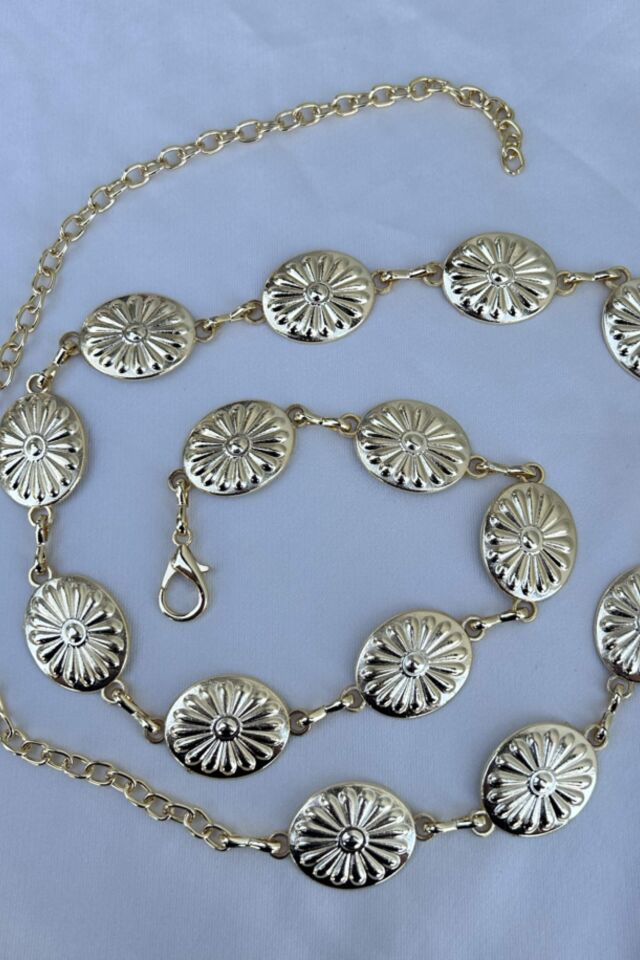 Oval Bohem Model Gold Kemer