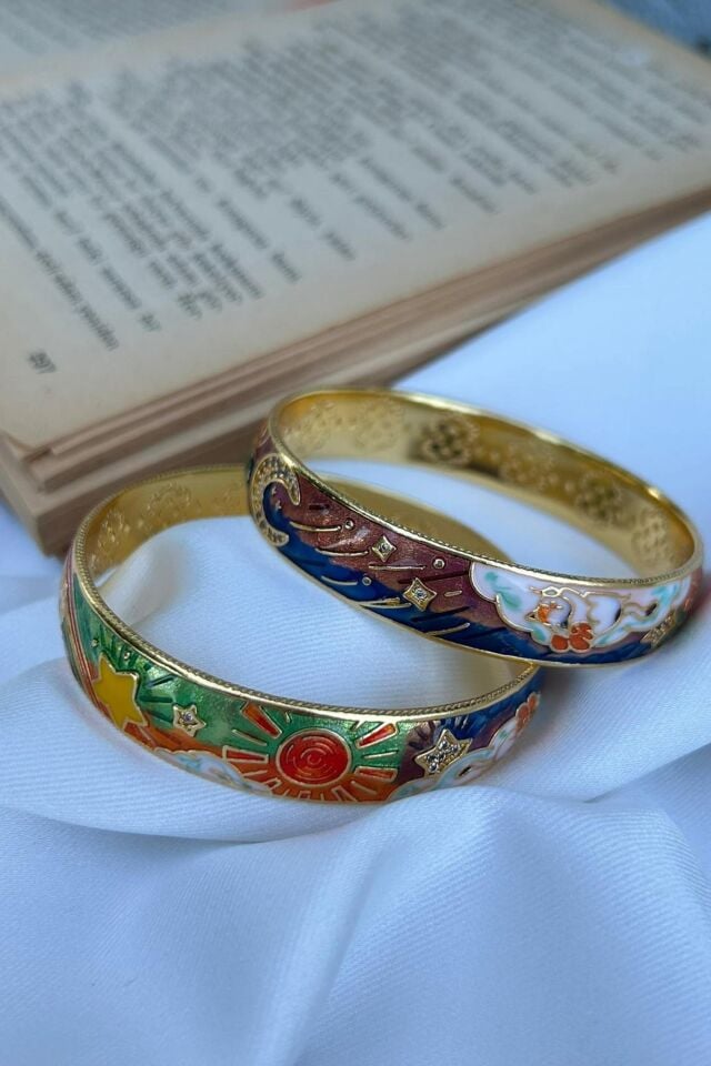 Güneş ve Ay Renkli  Tasarım Bilezik