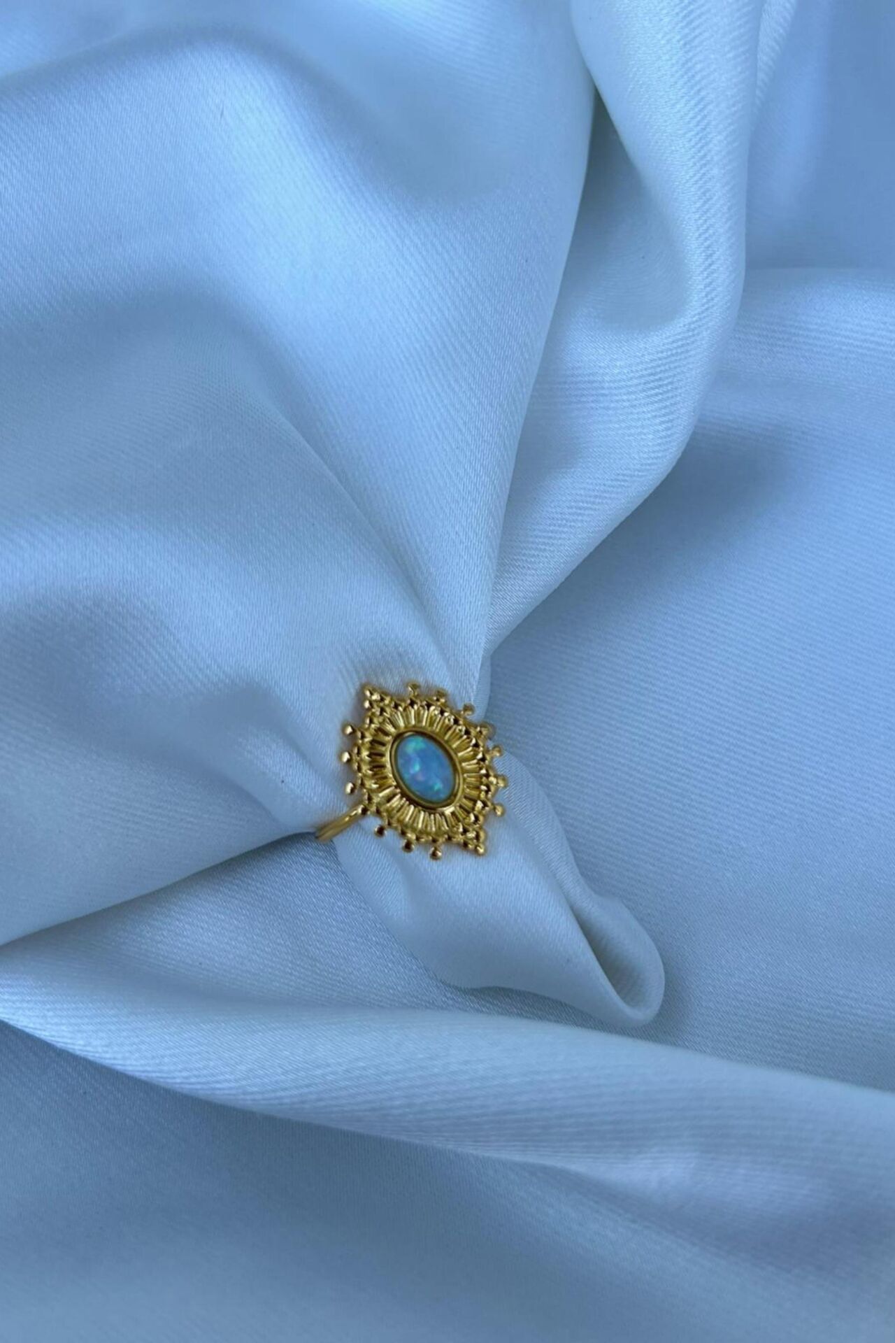 Opal Taşlı Etnik Model Tasarım Yüzük