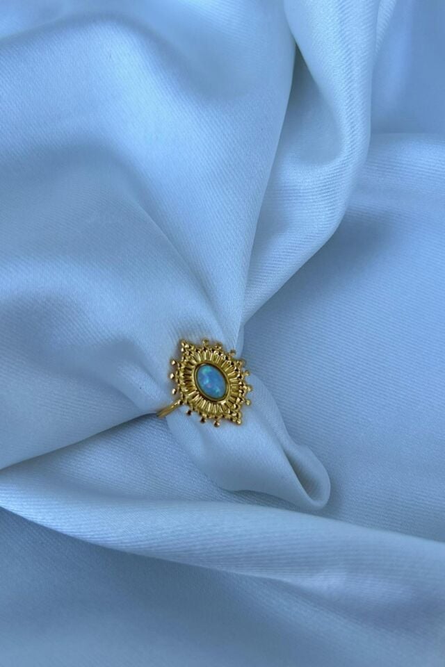 Opal Taşlı Etnik Model Tasarım Yüzük