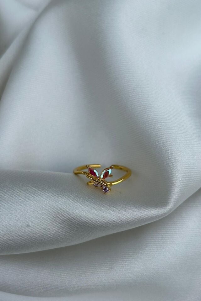 Sedefli Taş Kelebek Model Yüzük