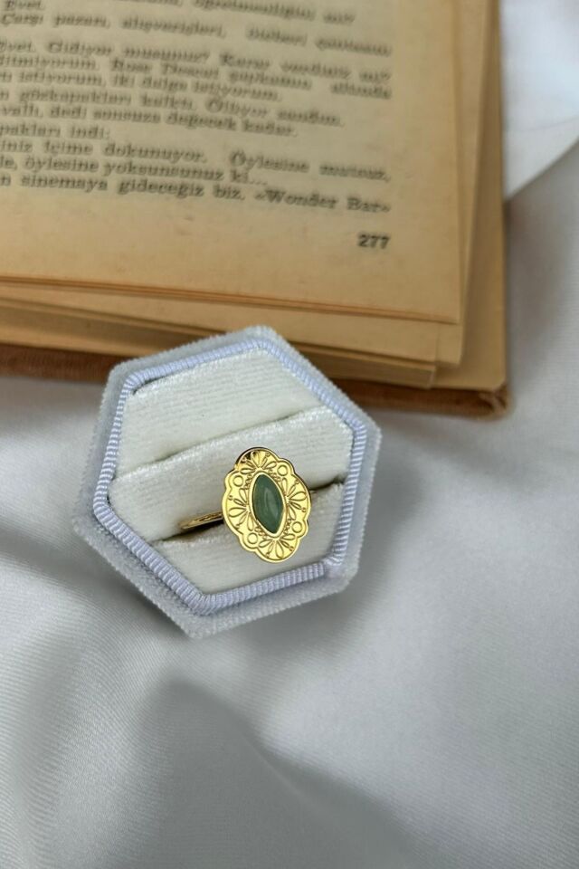 Yeşil Taş Vintage Model Tasarım Yüzük