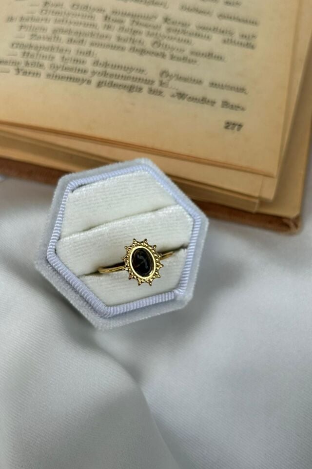 Kahverengi Taş Etnik Model Yüzük