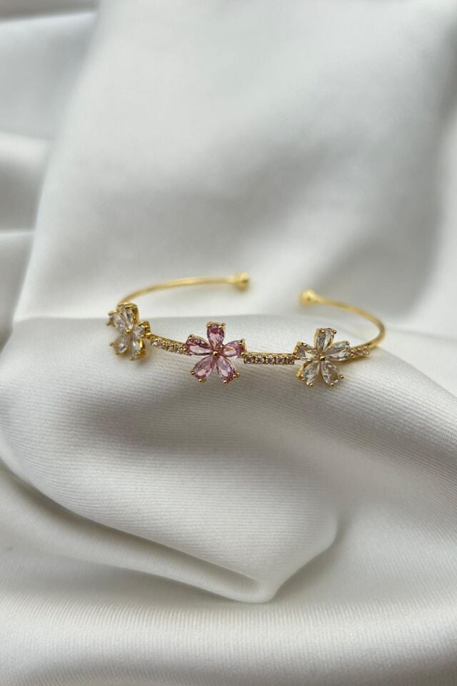 Pembe Çiçek Model Tasarım Bileklik