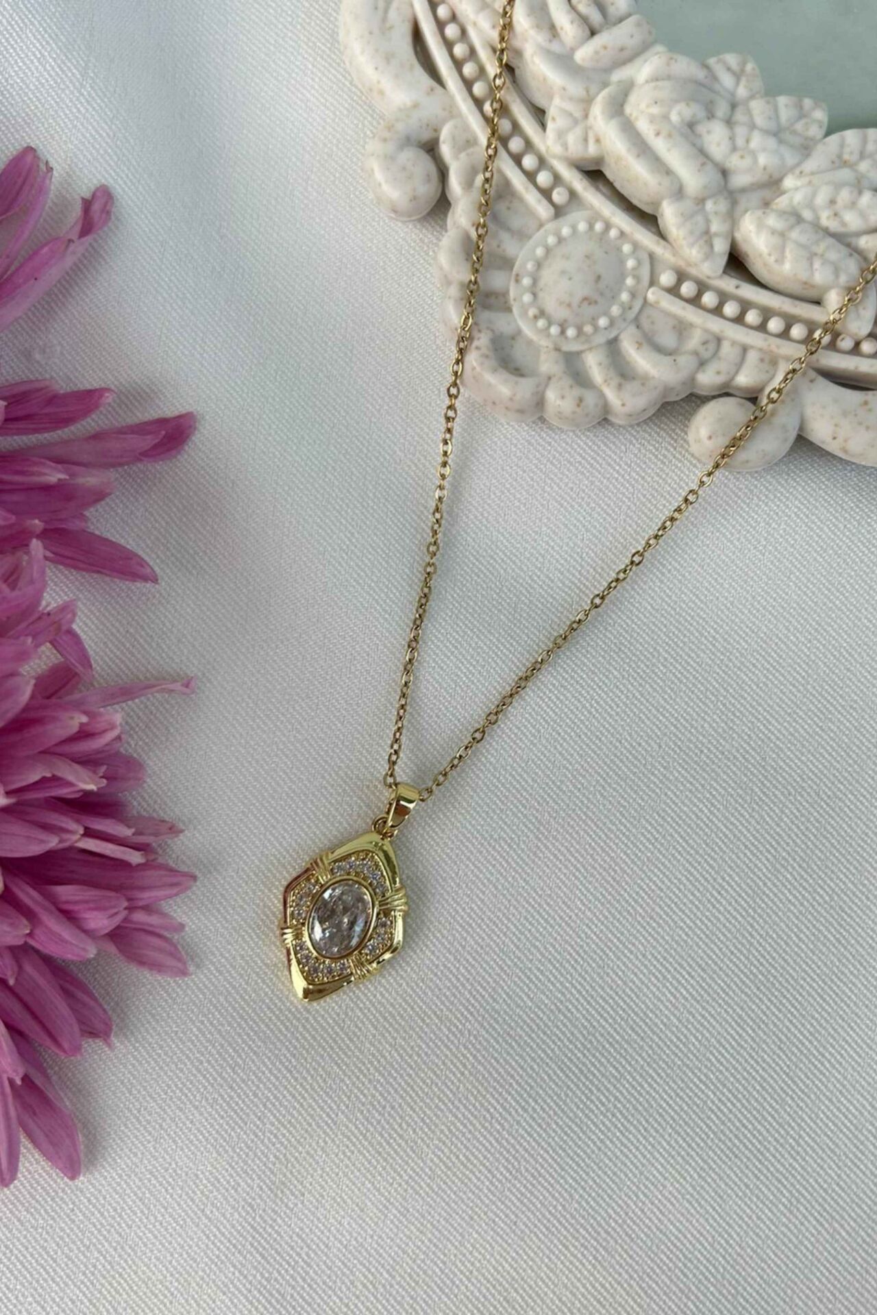 Kristal Taş Tasarım Model Kolye