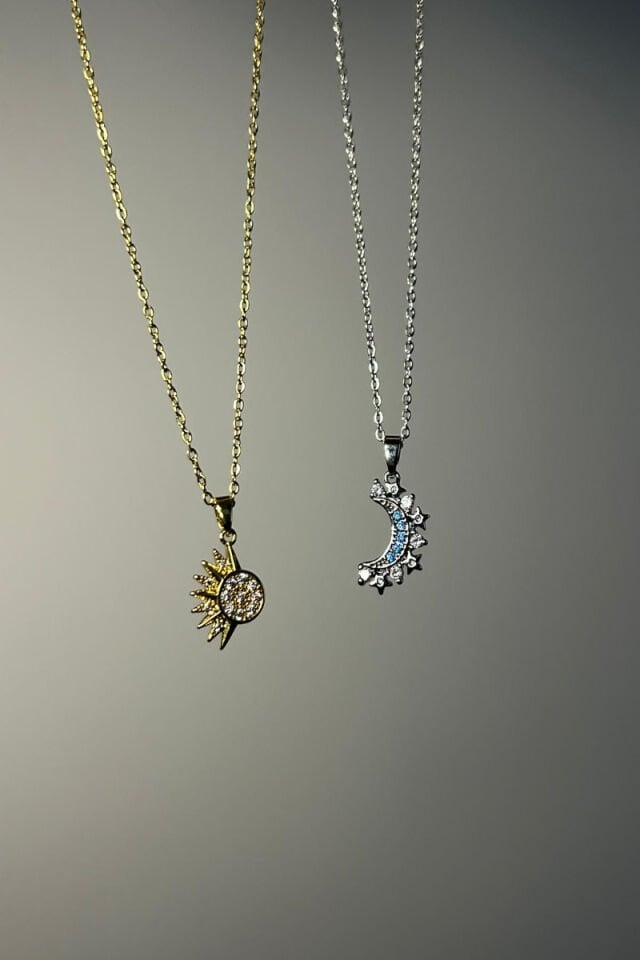 Güneş Ve Ay Mıknatıslı İkili Tasarım Kolye