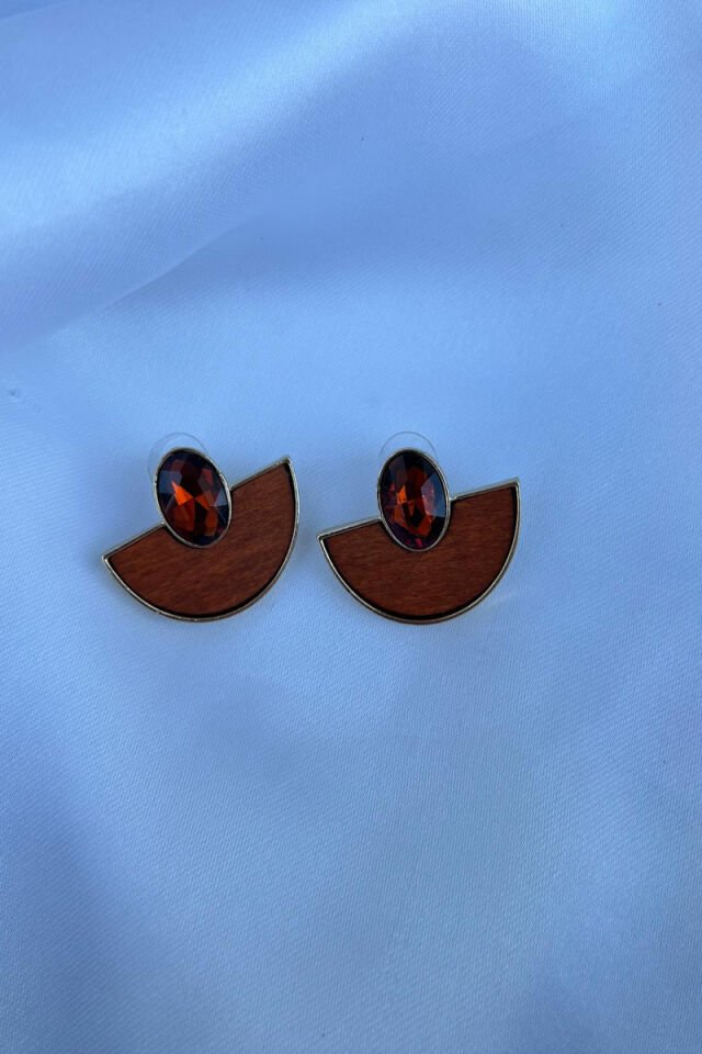 Kahverengi Ahşap Model Tasarım Küpe