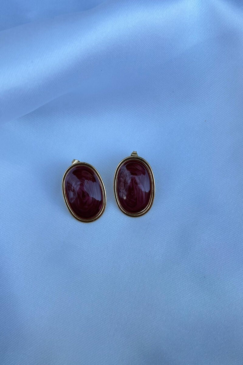 Renkli Oval Model Tasarım Küpe