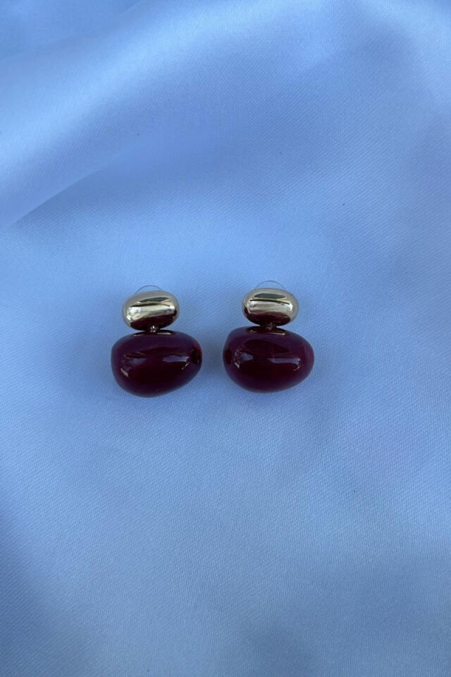 Bordo Bonibon Model Küpe